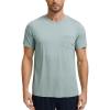 GYS Men’s Short Sleeve Shirts Soft Bamboo-derived Viscose Casual Crew Neck Pajama Top(Light Greyish Green)
