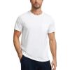 GYS Men’s Short Sleeve Shirts Soft Bamboo-derived Viscose Casual Crew Neck Pajama Top(White)