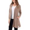 GYS Open Front Cardigan for Women, Bamboo Viscose Lightweight Womens Cardigan with Pocketes, Long Sleeve Casual Relaxed Coat(Camel)
