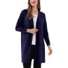 GYS Open Front Cardigan for Women, Bamboo Viscose Lightweight Womens Cardigan with Pocketes, Long Sleeve Casual Relaxed Coat(Navy)