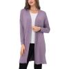 GYS Open Front Cardigan for Women, Bamboo Viscose Lightweight Womens Cardigan with Pocketes, Long Sleeve Casual Relaxed Coat(Violet)