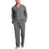 GYS Premium Bamboo Viscose Men’s Pajamas Set Long Sleeve Button Down 2 Pieces Sleepwear Sets(Dark Heather Grey)