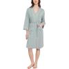 GYS Premium Viscose from Bamboo Robe for Women Long Sleeve Bathrobes Soft Kimono Robes(Light Greyish Green)