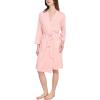 GYS Premium Viscose from Bamboo Robe for Women Long Sleeve Bathrobes Soft Kimono Robes(Pink)