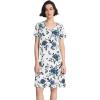 GYS Women’s Nightgowns Bamboo Viscose Soft Comfy Short Sleeve V Neck Sleep Dress(Blue Rose)