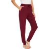 GYS Women’s Pajama Pants – Viscose Made from Bamboo, Joggers Pants with Pockets Comfy Lounge Sleep Pants Pj Bottoms(Wine)