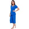 LazyCozy Womens Pajama Sets Viscose from Bamboo Pj Set Short Sleeve Top with Capri Pants Sleepwear 2 Piece Lounge Set(Capri)