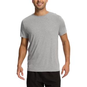 GYS Bamboo-derived Viscose Men’s Pajama Tops Summer Short Sleeve Basic Sleep Shirt(Heather Grey)