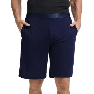 GYS Men’s Pajama Shorts Soft Lightweight Bamboo Viscose Mens Comfy Sleepwear Bottoms with Pockets(Navy)