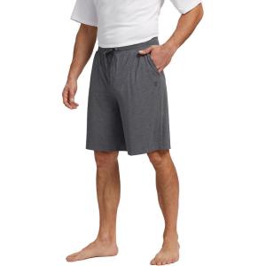 GYS Mens Sleep Shorts Bamboo Viscose Soft Comfy Pajama Bottoms with Drawstring and Pockets(Dark Heather Grey)