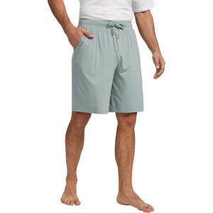 GYS Mens Sleep Shorts Bamboo Viscose Soft Comfy Pajama Bottoms with Drawstring and Pockets(Light Greyish Green)