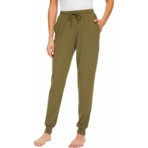 GYS Women’s Pajama Pants – Viscose Made from Bamboo, Joggers Pants with Pockets Comfy Lounge Sleep Pants Pj Bottoms(Avocado)