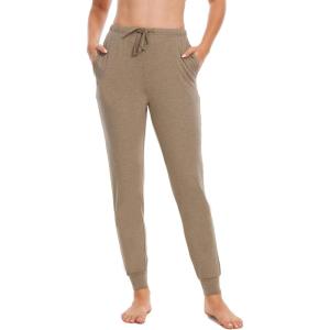 GYS Women’s Pajama Pants – Viscose Made from Bamboo, Joggers Pants with Pockets Comfy Lounge Sleep Pants Pj Bottoms(Camel)