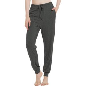 GYS Women’s Pajama Pants – Viscose Made from Bamboo, Joggers Pants with Pockets Comfy Lounge Sleep Pants Pj Bottoms(Dark Heather Grey)
