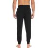 GYS Bamboo Viscose Men’s Pajama Bottoms Soft Solid Jogger Sleep Pants with Pockets and Drawstring(Black)