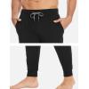 GYS Bamboo Viscose Men’s Pajama Bottoms Soft Solid Jogger Sleep Pants with Pockets and Drawstring(Black)
