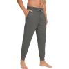 GYS Bamboo Viscose Men’s Pajama Bottoms Soft Solid Jogger Sleep Pants with Pockets and Drawstring(Dark Heather Grey)