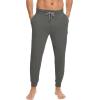 GYS Bamboo Viscose Men’s Pajama Bottoms Soft Solid Jogger Sleep Pants with Pockets and Drawstring(Dark Heather Grey)