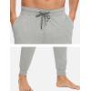 GYS Bamboo Viscose Men’s Pajama Bottoms Soft Solid Jogger Sleep Pants with Pockets and Drawstring(Light Heather Grey)