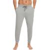 GYS Bamboo Viscose Men’s Pajama Bottoms Soft Solid Jogger Sleep Pants with Pockets and Drawstring(Light Heather Grey)