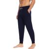 GYS Bamboo Viscose Men’s Pajama Bottoms Soft Solid Jogger Sleep Pants with Pockets and Drawstring(Navy)