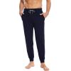 GYS Bamboo Viscose Men’s Pajama Bottoms Soft Solid Jogger Sleep Pants with Pockets and Drawstring(Navy)