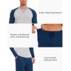 GYS Bamboo Viscose Men’s Pajama Sets Long Sleeve 2 Piece Lounge Set with Pockets(Deep Blue)
