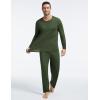 GYS Bamboo Viscose Men’s Pajama Sets Long Sleeve Crew Neck Lounge Set with Pockets(Army Green)