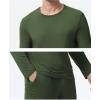 GYS Bamboo Viscose Men’s Pajama Sets Long Sleeve Crew Neck Lounge Set with Pockets(Army Green)
