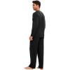 GYS Bamboo Viscose Men’s Pajama Sets Long Sleeve Crew Neck Lounge Set with Pockets(Black)