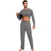 GYS Bamboo Viscose Men’s Pajama Sets Long Sleeve Crew Neck Lounge Set with Pockets(Dark Heather Grey)