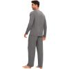 GYS Bamboo Viscose Men’s Pajama Sets Long Sleeve Crew Neck Lounge Set with Pockets(Dark Heather Grey)
