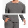 GYS Bamboo Viscose Men’s Pajama Sets Long Sleeve Crew Neck Lounge Set with Pockets(Dark Heather Grey)
