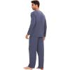 GYS Bamboo Viscose Men’s Pajama Sets Long Sleeve Crew Neck Lounge Set with Pockets(Deep Blue)