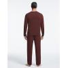 GYS Bamboo Viscose Men’s Pajama Sets Long Sleeve Crew Neck Lounge Set with Pockets(Ficus Red)