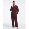GYS Bamboo Viscose Men’s Pajama Sets Long Sleeve Crew Neck Lounge Set with Pockets(Ficus Red)