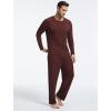 GYS Bamboo Viscose Men’s Pajama Sets Long Sleeve Crew Neck Lounge Set with Pockets(Ficus Red)