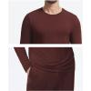 GYS Bamboo Viscose Men’s Pajama Sets Long Sleeve Crew Neck Lounge Set with Pockets(Ficus Red)