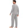 GYS Bamboo Viscose Men’s Pajama Sets Long Sleeve Crew Neck Lounge Set with Pockets(Heather Grey)