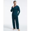 GYS Bamboo Viscose Men’s Pajama Sets Long Sleeve Crew Neck Lounge Set with Pockets(Indigo)