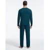 GYS Bamboo Viscose Men’s Pajama Sets Long Sleeve Crew Neck Lounge Set with Pockets(Indigo)