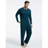 GYS Bamboo Viscose Men’s Pajama Sets Long Sleeve Crew Neck Lounge Set with Pockets(Indigo)