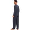 GYS Bamboo Viscose Men’s Pajama Sets Long Sleeve Crew Neck Lounge Set with Pockets(Midnight Blue)