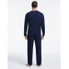 GYS Bamboo Viscose Men’s Pajama Sets Long Sleeve Crew Neck Lounge Set with Pockets(Navy)