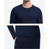 GYS Bamboo Viscose Men’s Pajama Sets Long Sleeve Crew Neck Lounge Set with Pockets(Navy)