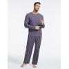 GYS Bamboo Viscose Men’s Pajama Sets Long Sleeve Crew Neck Lounge Set with Pockets(Reddish Grey)
