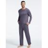GYS Bamboo Viscose Men’s Pajama Sets Long Sleeve Crew Neck Lounge Set with Pockets(Reddish Grey)