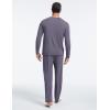 GYS Bamboo Viscose Men’s Pajama Sets Long Sleeve Crew Neck Lounge Set with Pockets(Reddish Grey)
