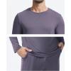 GYS Bamboo Viscose Men’s Pajama Sets Long Sleeve Crew Neck Lounge Set with Pockets(Reddish Grey)