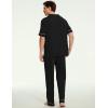 GYS Bamboo Viscose Men’s Pajama Sets Short Sleeve Notch Collar Lounge Set with Pockets(Black)